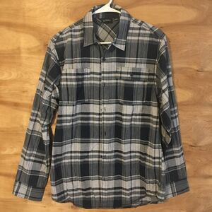 Burnside Mens Medium Long Sleeve Button Shirt Blue